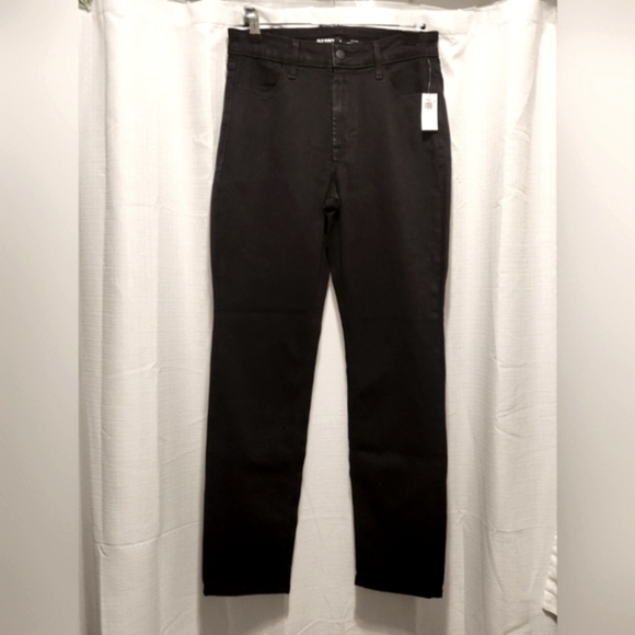 Old Navy Denim - Old Navy Womens Black High Rise WOW Straight Jeans Size 8